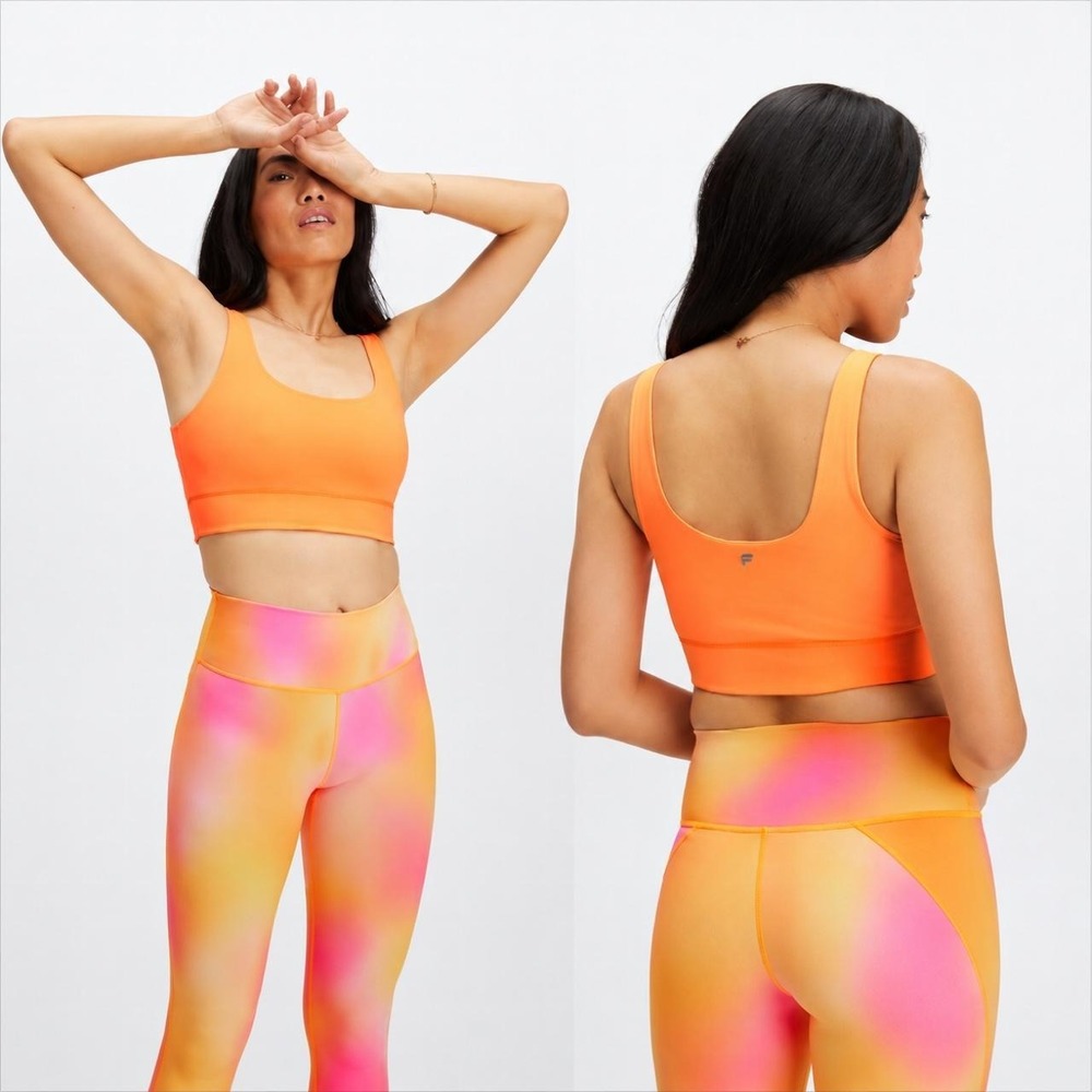 abletics Harlyn Reversible Medium Impact Sports Bra NWT Large Orange Pink